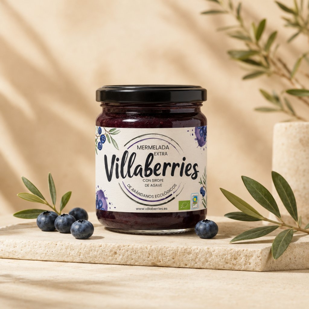 Mermelada de arándanos Villaberries con sirope de agave 16 %